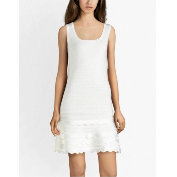 GUESS Antoinette Striped Sweater Dress White L NWT - Picture 1 of 4